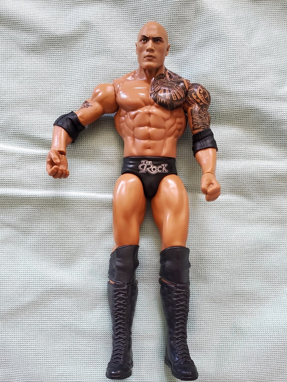 Mattel The Rock Action Figure - Tan Skin with Black Attire